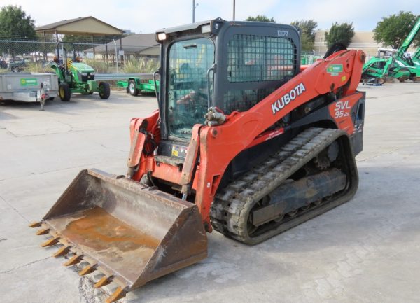 2018 Kubota SVL95-2 Skid Steer Track Loader Crawler Aux Hyd Cab Bucket
