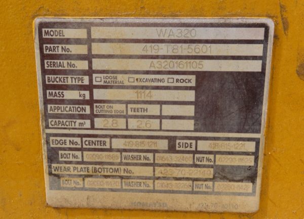 2018 Komatsu WA320-8 Wheel Loader Tractor A/C Cab Ride Control Camera - Image 13