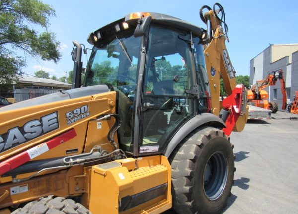 2016 Case 590 Super N 4x4 Backhoe Wheel Loader Tractor Extendahoe Cab AC - Image 19