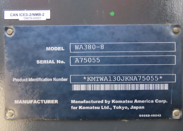 2019 Komatsu WA380-8 Wheel Loader A/C Cab Hydraulic Q/C Bucket - Image 39