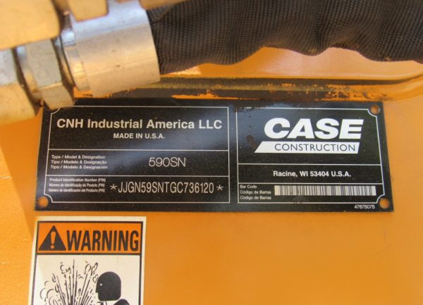 2016 Case 590 Super N 4x4 Backhoe Wheel Loader Tractor Extendahoe Cab AC - Image 39