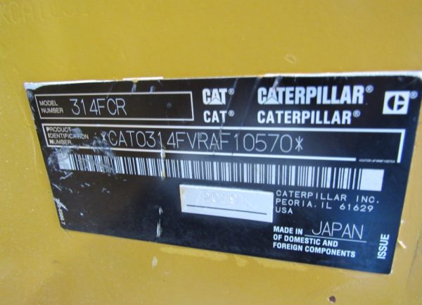 2019 Caterpillar 314F CR Excavator Hydraulic Thumb Trackhoe A/C - Image 42