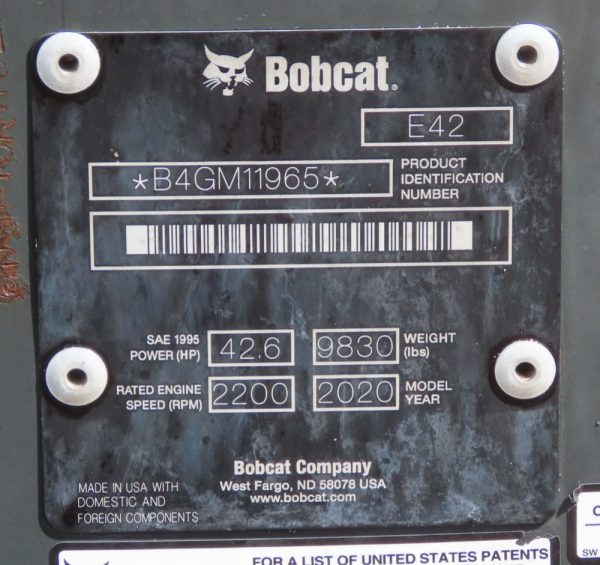 2020 Bobcat E42 Mini Excavator Rubber Tracks - Image 46